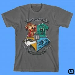 Bioworld Harry Potter: Youth Tee - Hogwarts Emblems