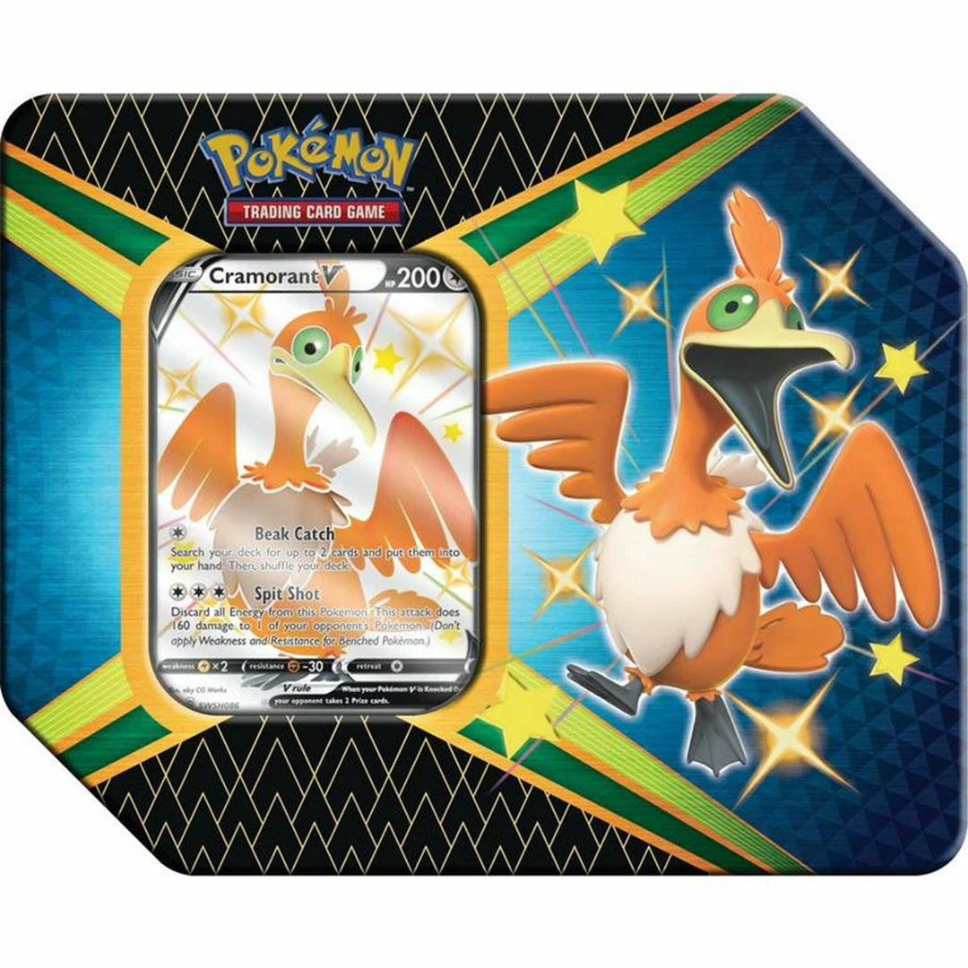 New 🧨 TCGs Pokemon TCG: Shining Fates V-Tin - Cramorant V 🤩 3 TCGs Pokemon TCG: Shining Fates V-Tin - Cramorant V