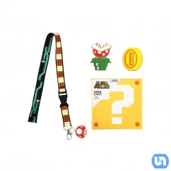 Bioworld Merch Super Mario: Lapel Pins & Lanyard Box Set