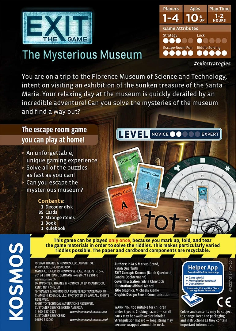 Outlet π Kosmos Board Games Exit The Game: The Mysterious Museum π 4 Kosmos Board Games Exit The Game: The Mysterious Museum