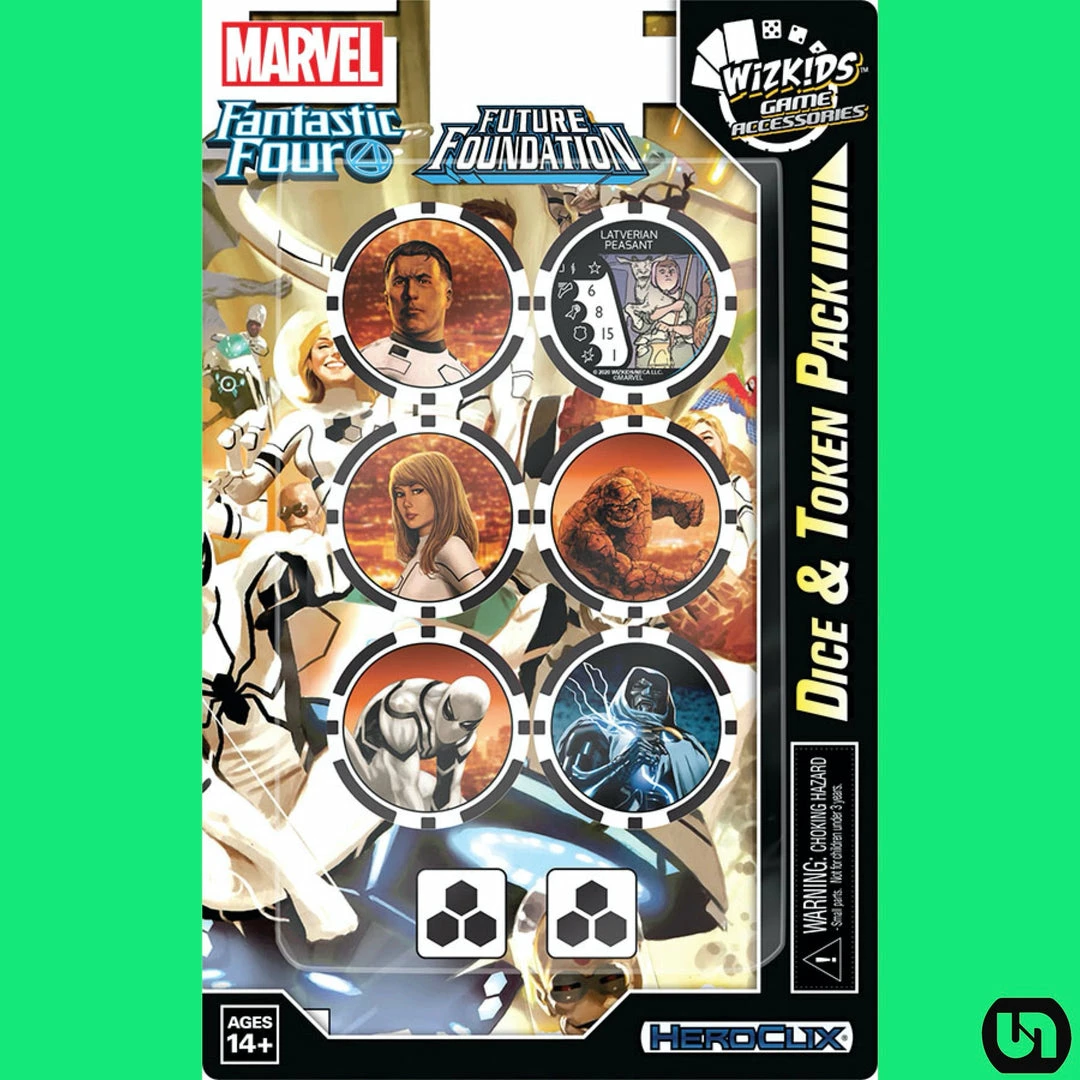 Brand new ❤️ Wizkids Miniatures Marvel HeroClix: Fantastic Four Future Foundation Dice & Token Pack ✔️ 3 Wizkids Miniatures Marvel HeroClix: Fantastic Four Future Foundation Dice & Token Pack