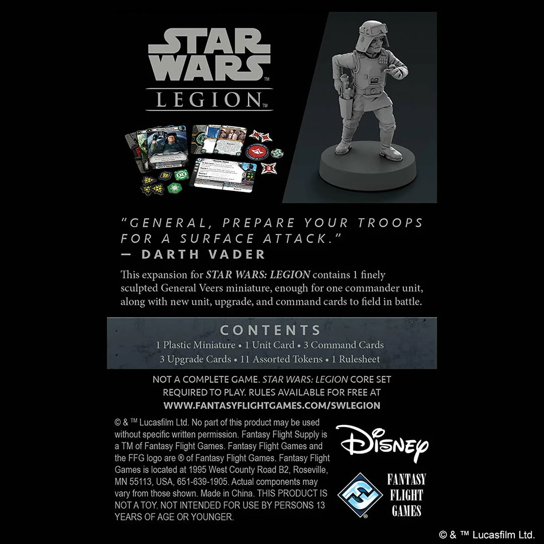 Budget β€οΈ Fantasy Flight Games Miniatures Star Wars: Legion - General Veers Commander Expansion π― 4 Fantasy Flight Games Miniatures Star Wars: Legion - General Veers Commander Expansion
