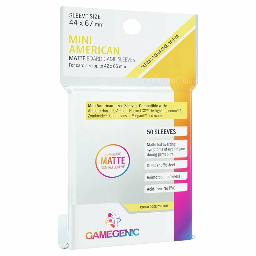 Hot Sale π Asmodee Supplies Gamegenic: Matte Board Game Sleeves 50ct - Mini American π 3 Asmodee Supplies Gamegenic: Matte Board Game Sleeves 50ct - Mini American