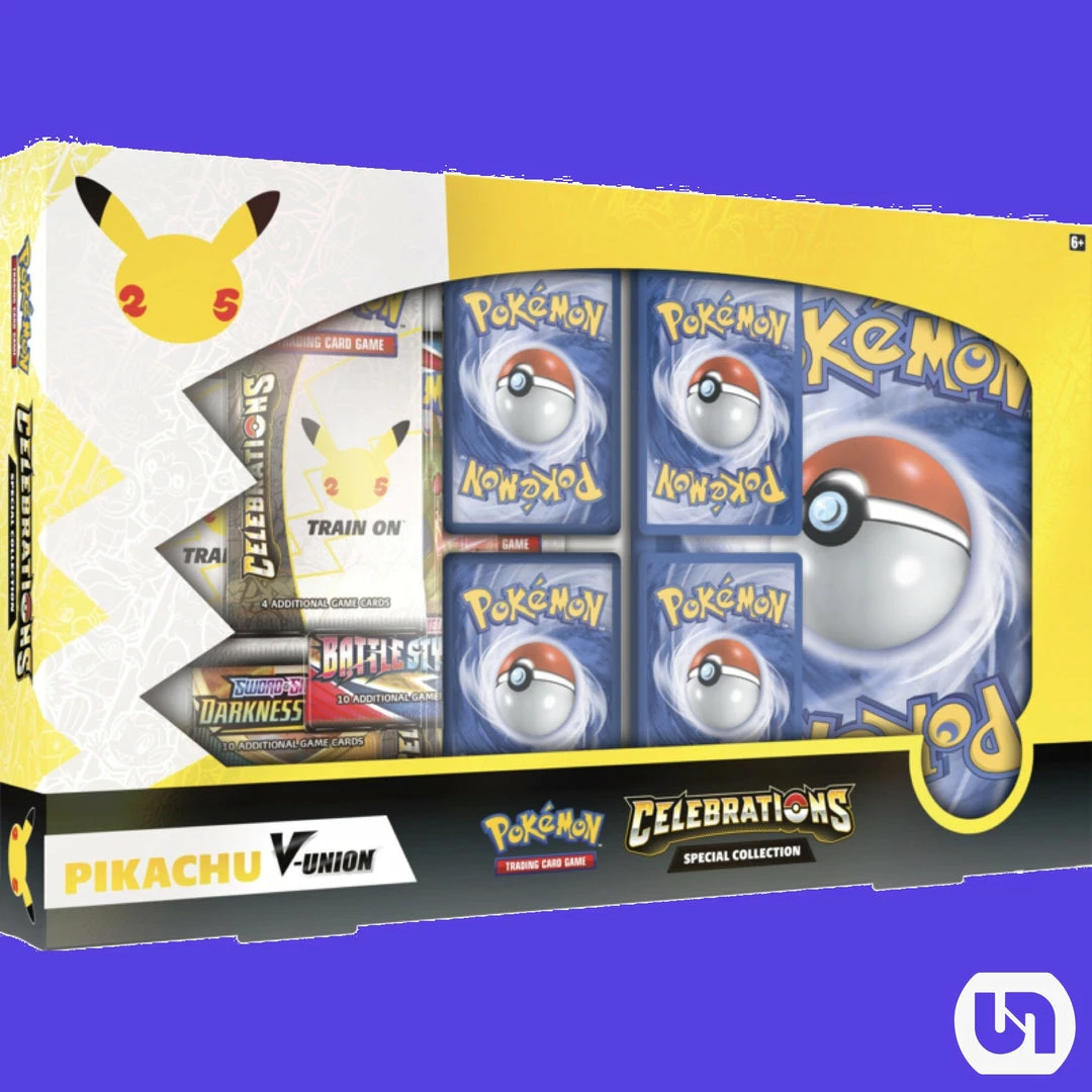 Promo ⌛ Pokemon TCG: Celebrations Special Collection Pikachu V-UNION TCGs ⌛ 3 Pokemon TCG: Celebrations Special Collection Pikachu V-UNION TCGs