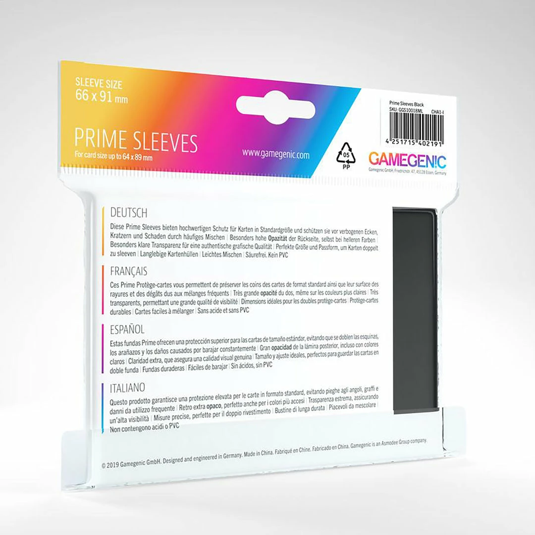 Deals π Asmodee Gamegenic: Prime Sleeves 100ct - Black π 4 Asmodee Gamegenic: Prime Sleeves 100ct - Black