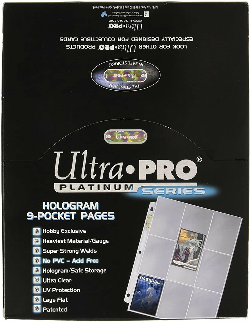Promo π Ultra Pro 9-Pocket Trading Card Pages - Platinum Series (100 Pages) Supplies π― 3 Ultra Pro 9-Pocket Trading Card Pages - Platinum Series (100 Pages) Supplies